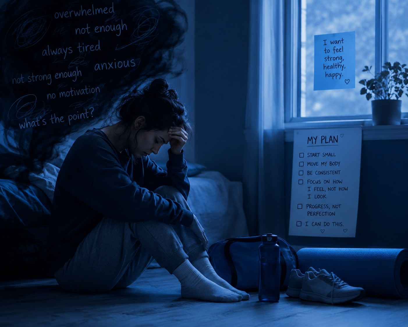 Learn how gentle exercise, walking, strength training, stretching, and consistent movement can support mental health, reduce stress, improve sleep, and build confidence.
